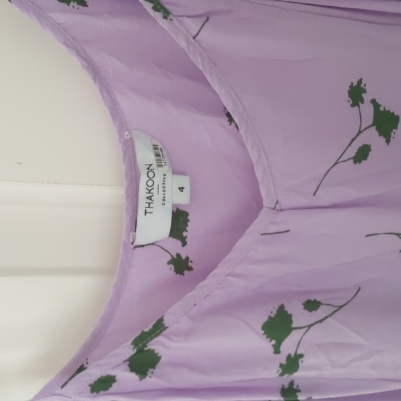 Thakoon Lavender Floral Size 4 Mini Tiered Slip Dress - Picture 5 of 9
